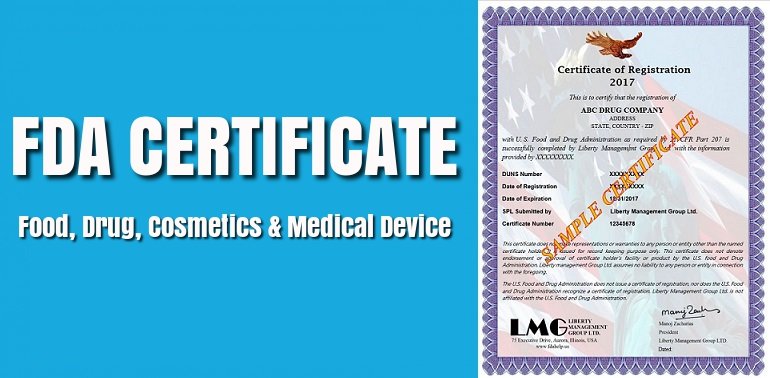 US FDA CERTIFICATE